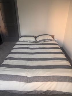 Queen Size Bed Frame + Mattress Set (Mattress King)