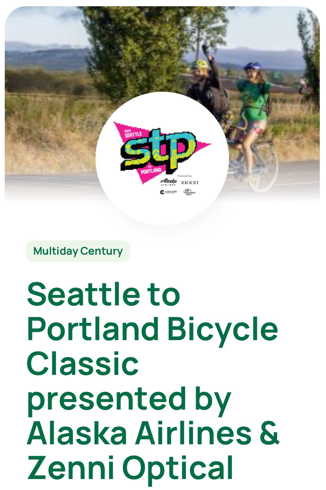 Two Tickets For STP - Seattle To Portland Ride