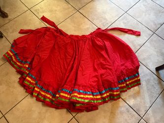 Folclorico skirt, falda de folclorico roja