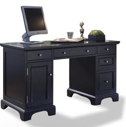 Homestyles Bedford Black Pedestal Desk