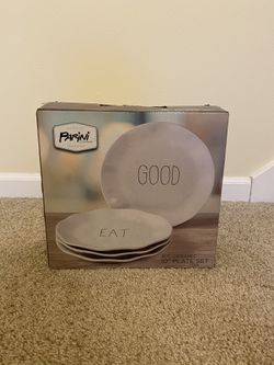 Parini - 4PC White Ceramic 10” Plate Wording Set
