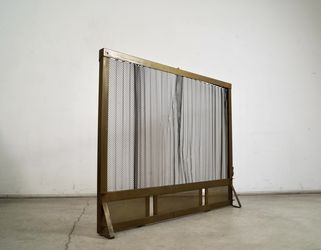1960’s Hollywood Regency Solid Brass Fireplace Screen 