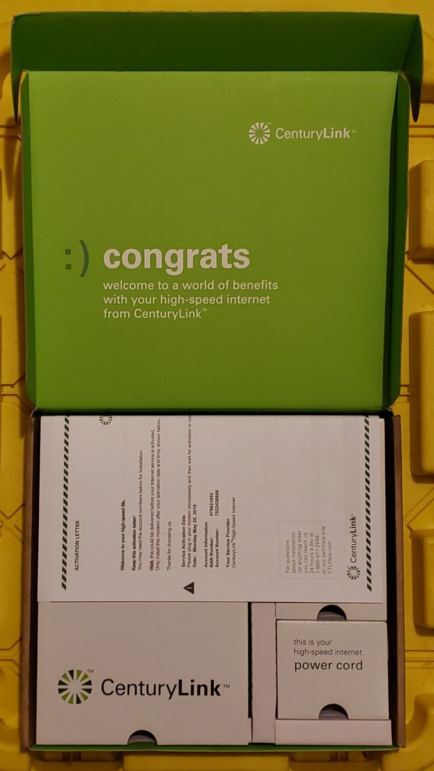 New inbox centurylink wireless modem high-speed internet connection