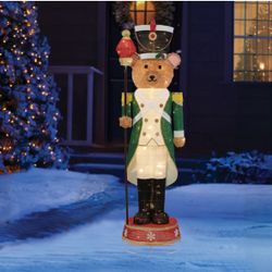 5.5-ft LED Bear Nutcracker Decoration