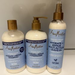 Shea Moisture Shampoo Conditioner Leave In all 3 x $22