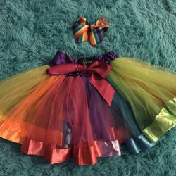 Three Kids Layered Ballet Tulle Rainbow Tutu
