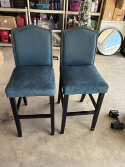 Blue barstools