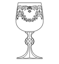 Beautiful VTG Bohemian Crystal CASCADE Needle Etched Ball Stem Water, Wine & Champagne Glasses
