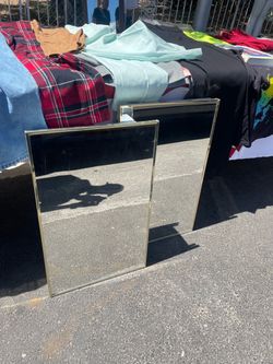 Rectangular Wall Mirrors with Gold Frame