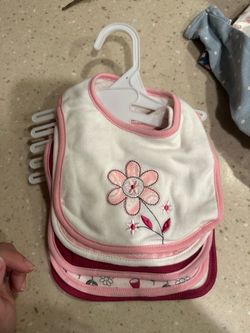 Baby Girl Bibs Set Pink Floral