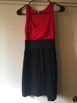 Red and black dress