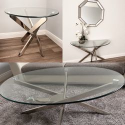 Set of console, coffee and side tables