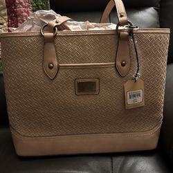 Frye and Co. Core Tote Bag Color Warm Taupe Woven