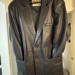 Phase 2 Men’s L (42) Black Leather Jacket 