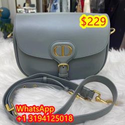 Dior - Large Dior Bobby Bag Black Grained Calfskin with Blue Dior Oblique