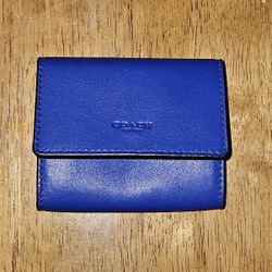 Coach Snap Wallet Sport Blue Pebble Leather (New)