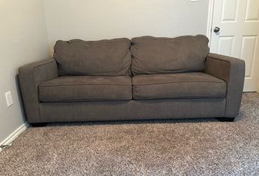 Gray Sleeper Sofa with Pull-Out Mattress