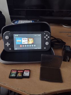 Nintendo Switch Lite Gray with Games and Case