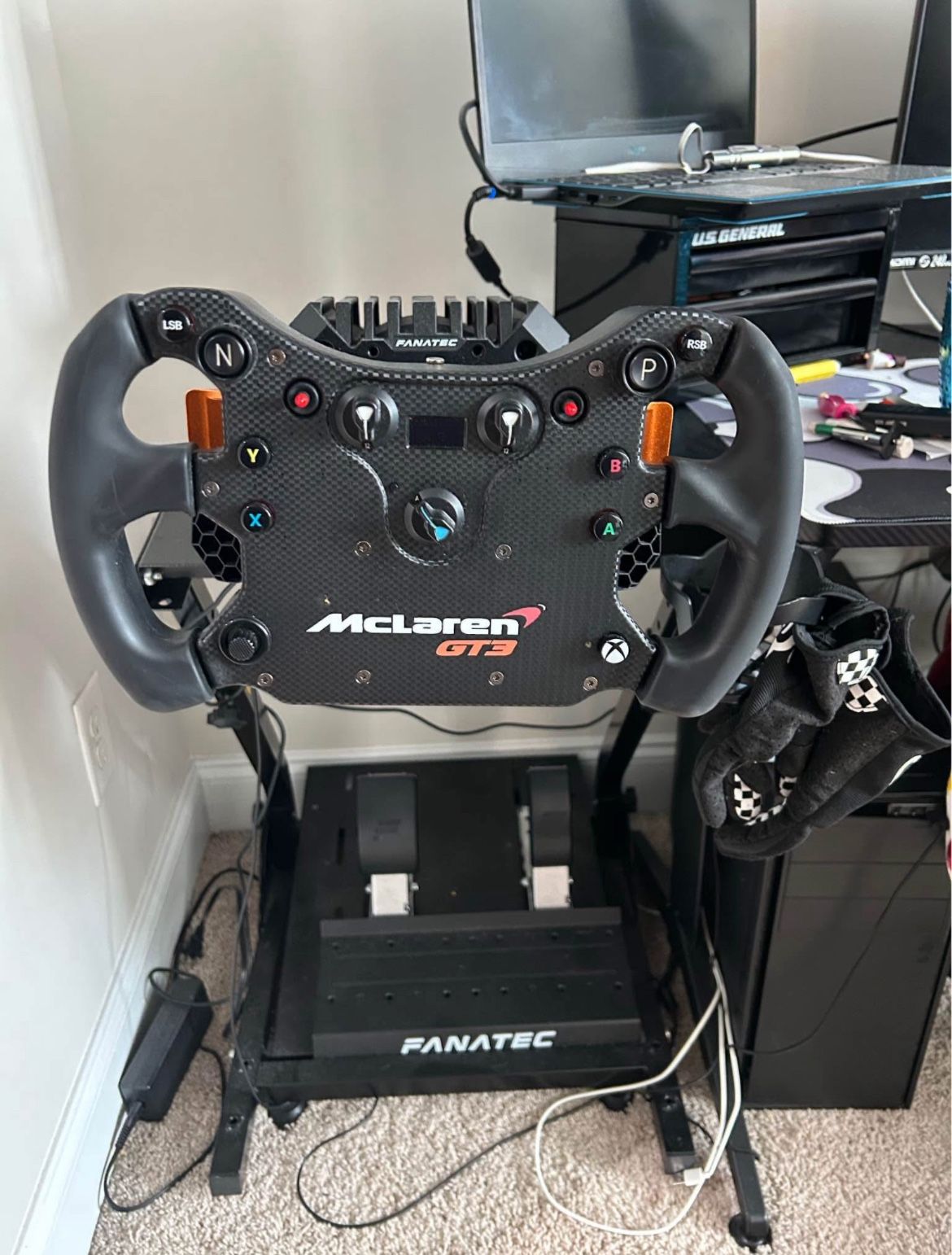 Fanatec CSL Gt wheel and base with pedals