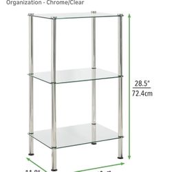 3-Tier Glass Shelves Storage Display New No Box