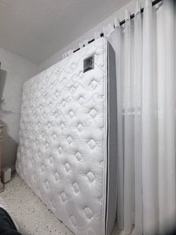 White Quilted Mattress with Gray Border