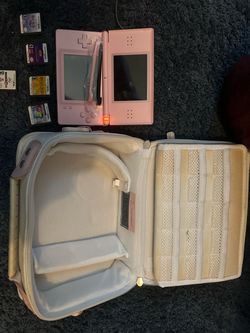 Nintendo ds pink with  games