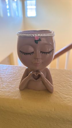 Ceramic Face Girl Planter Pot