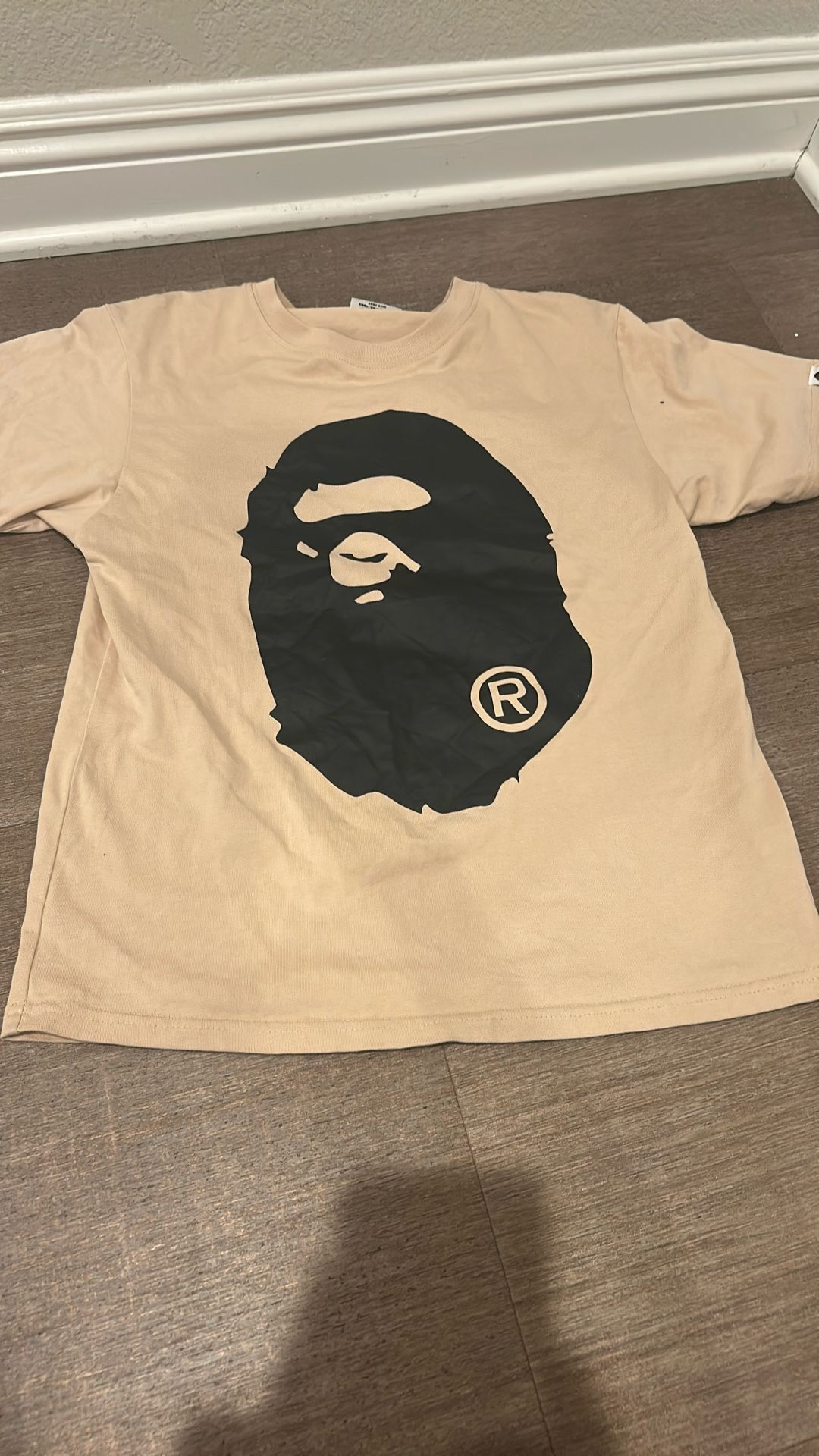 BAPE Bicolor Big Ape Head Tee Beige