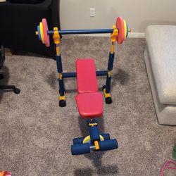 Kids Toy Bench Press Set $75