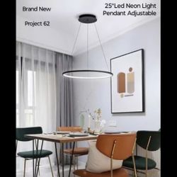 Brand New -Project 62 - 25" In LED Neon Light Pendant Adjustable 