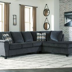 Abinger - Smoke - Right Arm Facing Chaise 2 Pc Sectional 