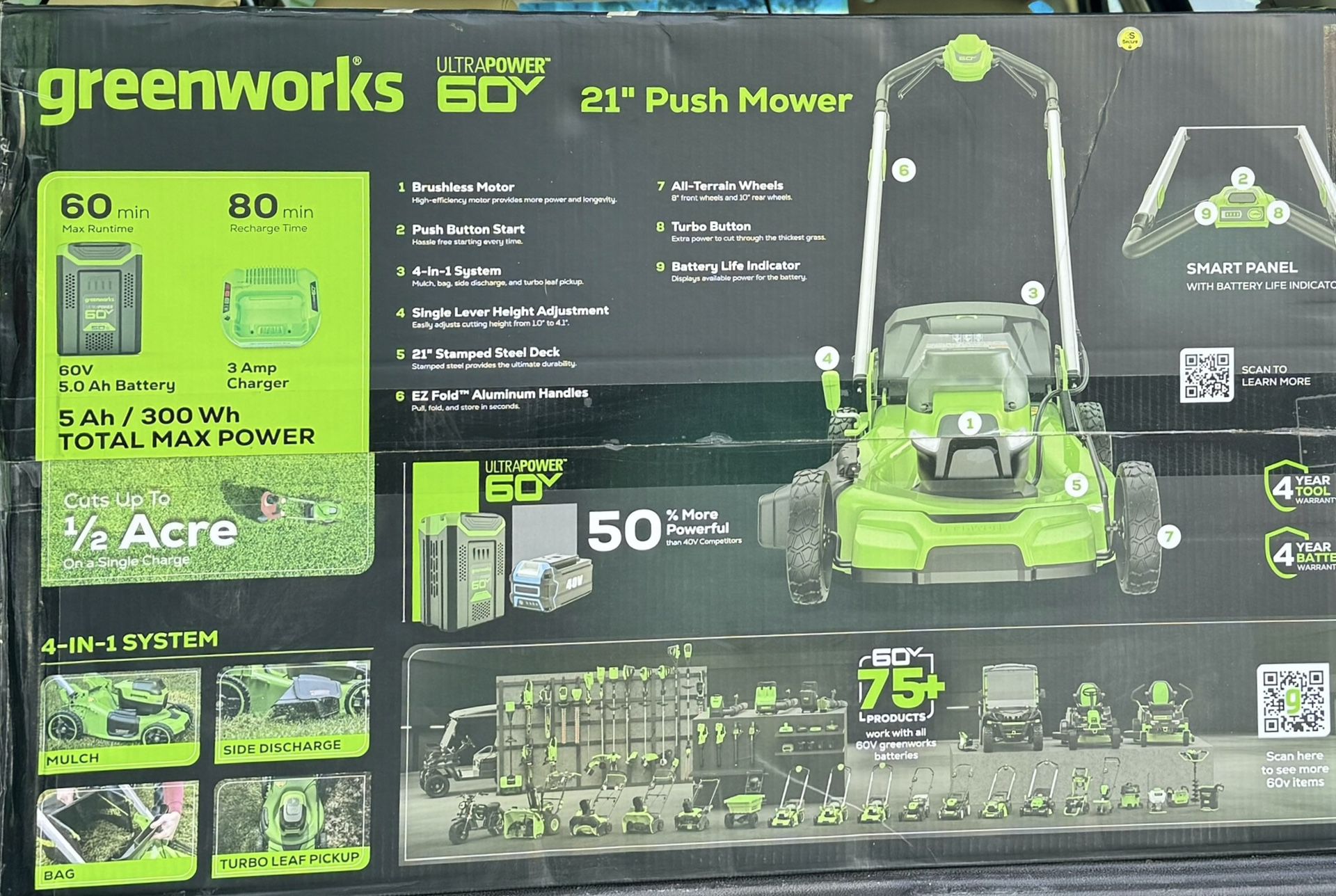 Greenworks 60V 21” Push Lawn Mower