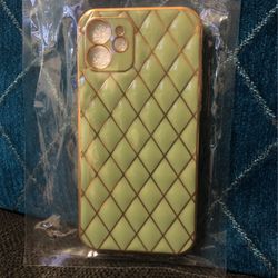iPhone 12 Fancy Green Gold Case