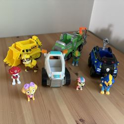 Paw Patrol Vehicle And Pup Figure Lot 