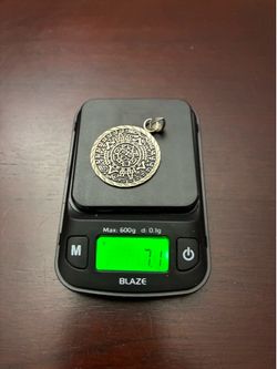 925 sterling silver Aztec Calendar medallion pendant