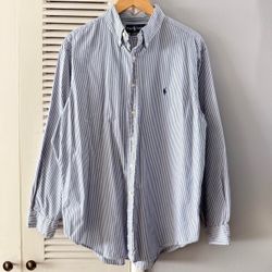 Vintage POLO Ralph Lauren Pin Stripe Button-Up Longsleeve Shirt