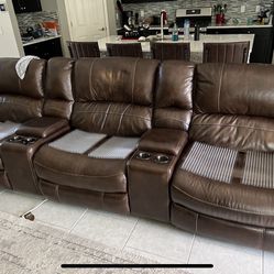 Great condition couch three electric recliner 