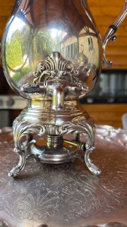 1354 - silver hot water pot