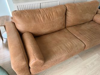 Ashley Telora (Camel color) Sofa (faux leather) 8 months old, $250 retail $550-700