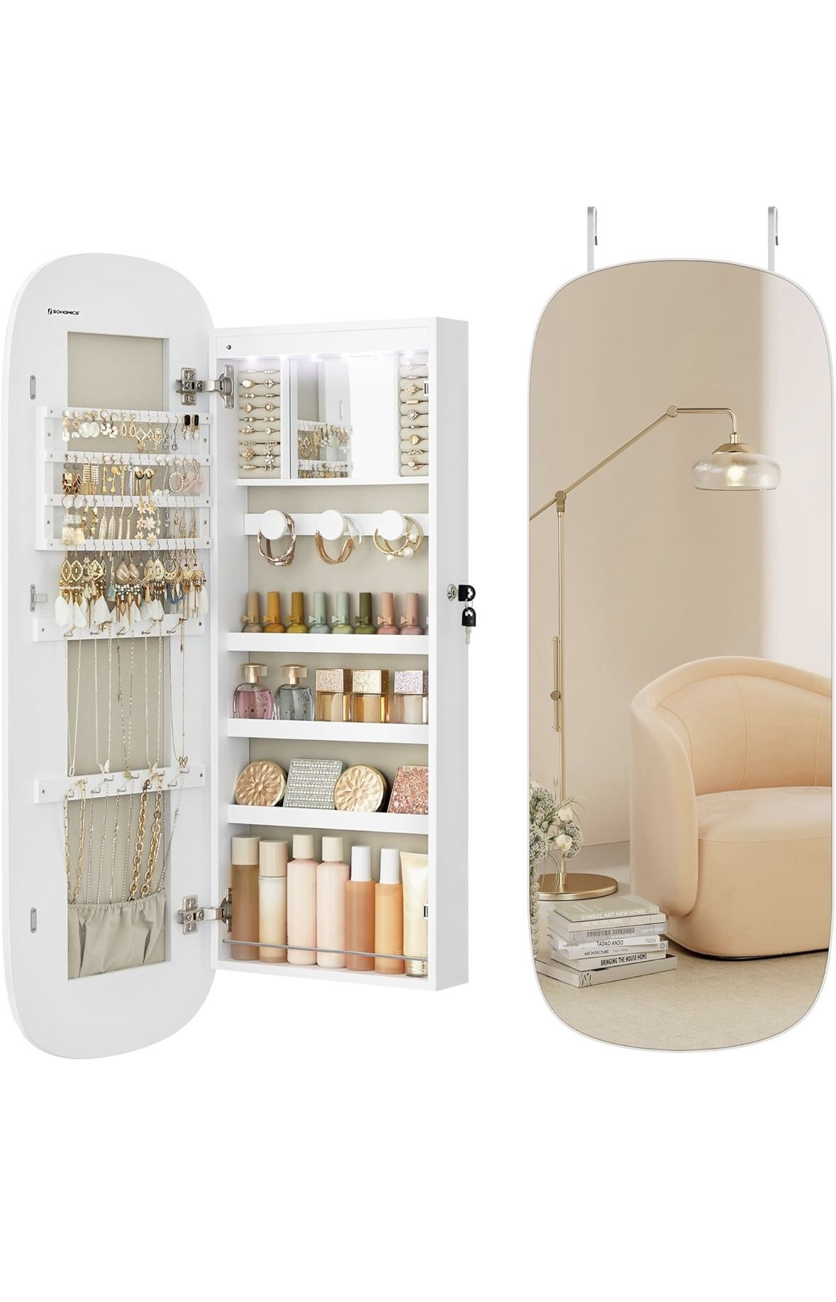 Jewelry Holder With Full Length Mirror