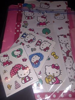 Hello kitty stickers and paper