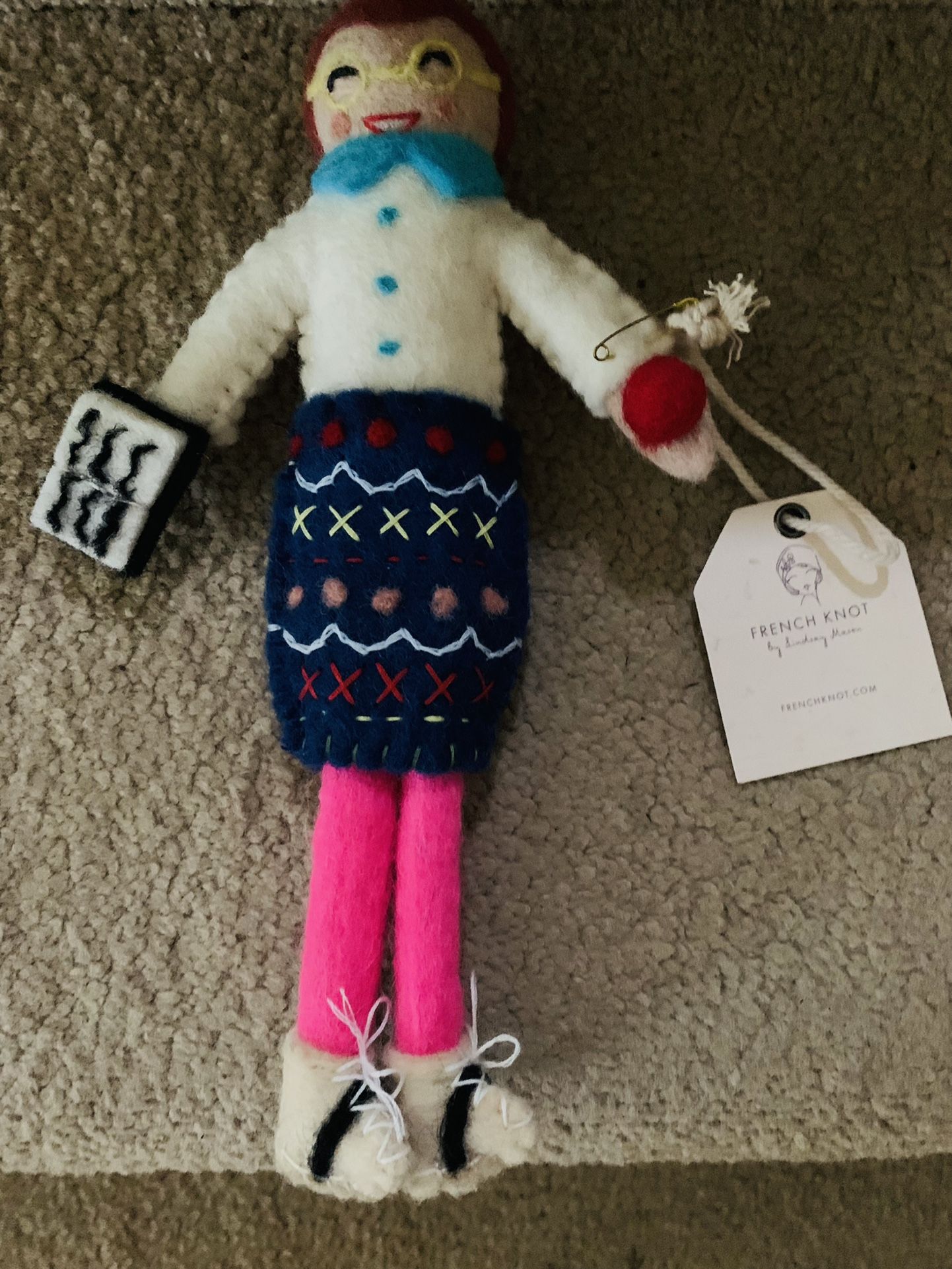 French knot Wool Doll (stitcher) Not A Toy