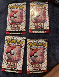 4 Pokemon TCG Scarlet and Violet 151 x1 Booster Pack Sealed