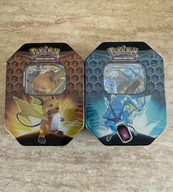 2 Hidden Fates GX Tins - Raichu & Gyarados TCG