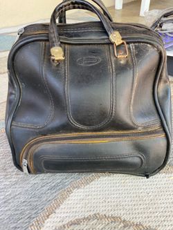 Vtg Atlantic Seahorse Logo Bowling Bag with Ball