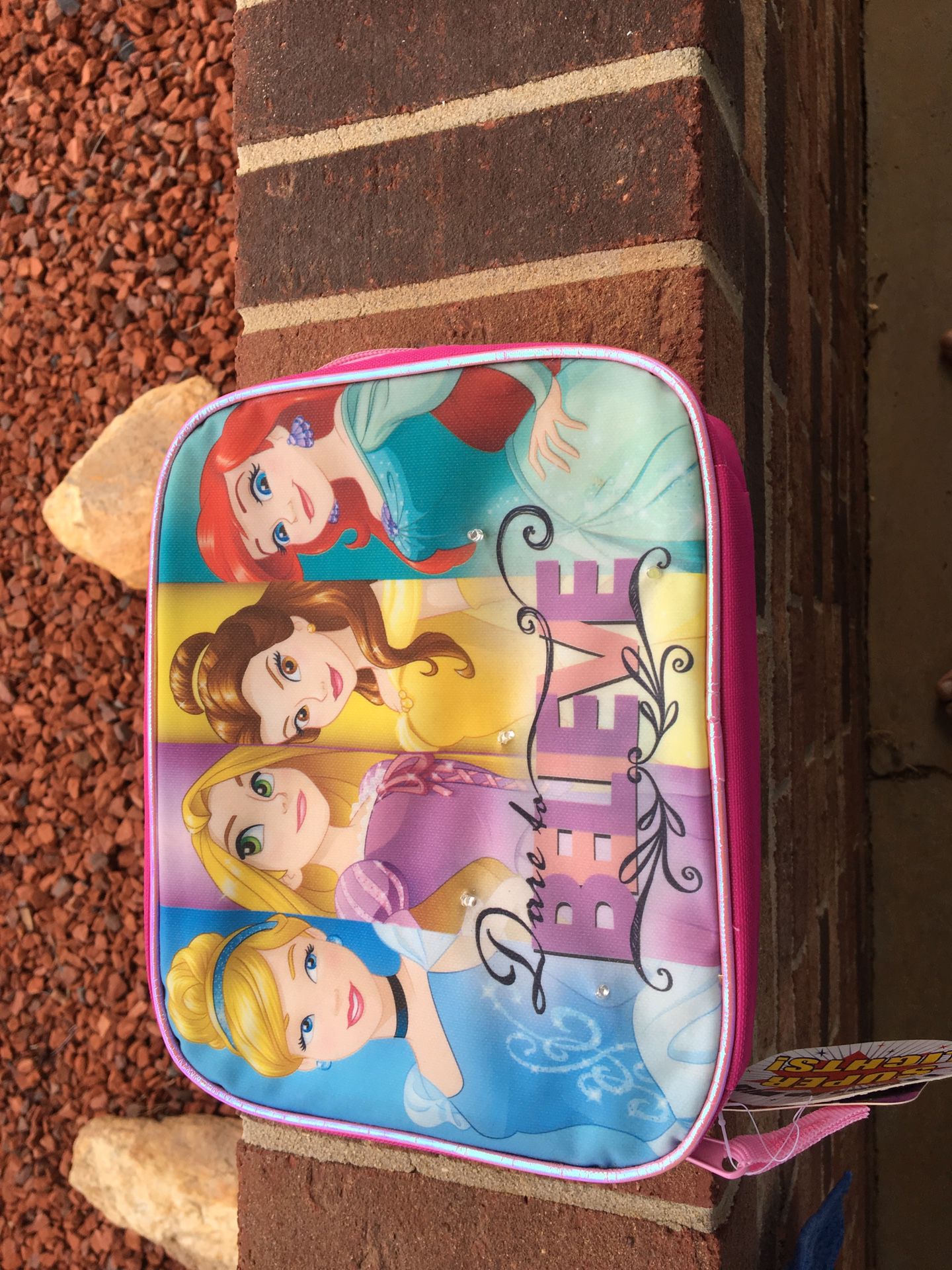 Two Disney princess lunch boxes or toy case $3.00each