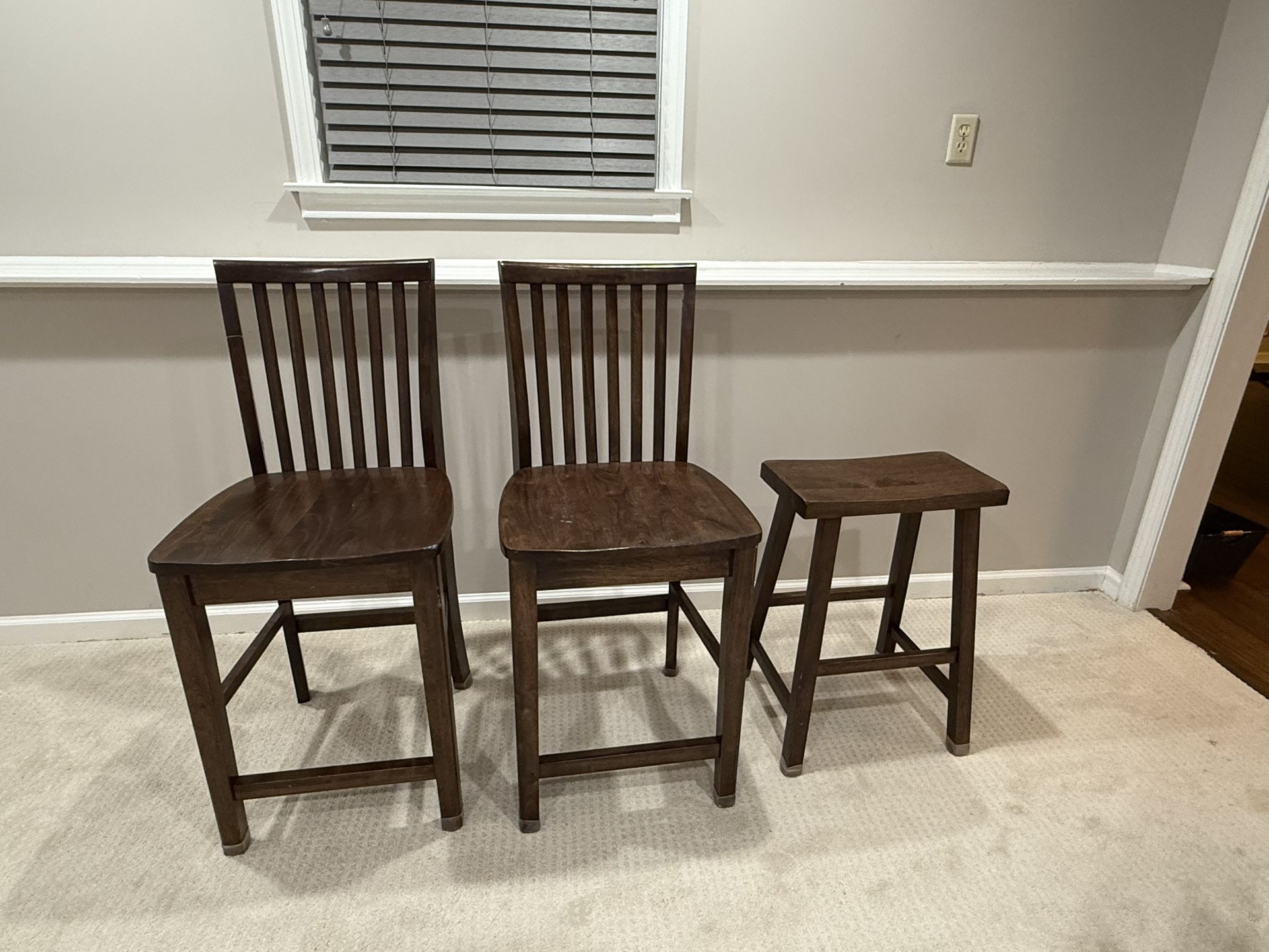 Counter height Set Of 2 Chairs And 1 Stool
