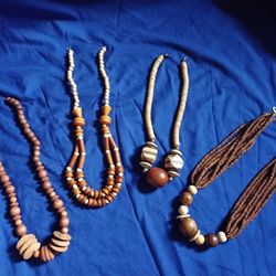 Large Chunky Wood Bead Necklaces