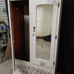 ***REDUCED***Vintage Cedar mirrored armoire