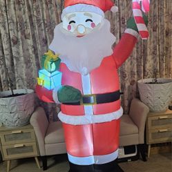 6 FT Christmas Inflatable Santa Claus with Gifts and Candy Outdoor Decor Christmas Blows up Yard Decoration with Built in LED Lights for Indoor,Holida